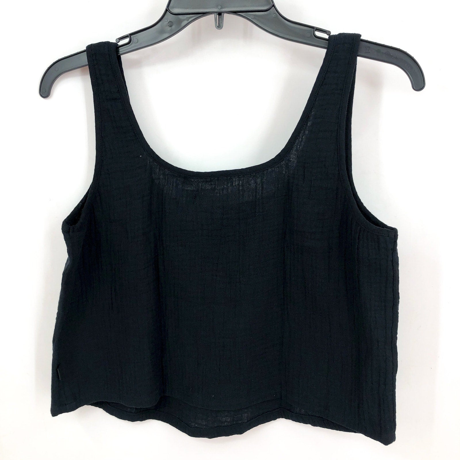 UGG Women's Cinthia Tank Cami XS Tarr Black Cropped Cotton Gauze NWT