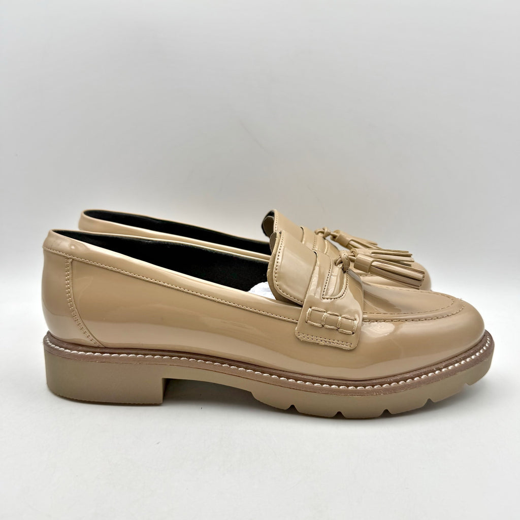 Rockport Womens Kiara Loafers US 9.5 M Tan Natural Vegan Patent Leather NWOB
