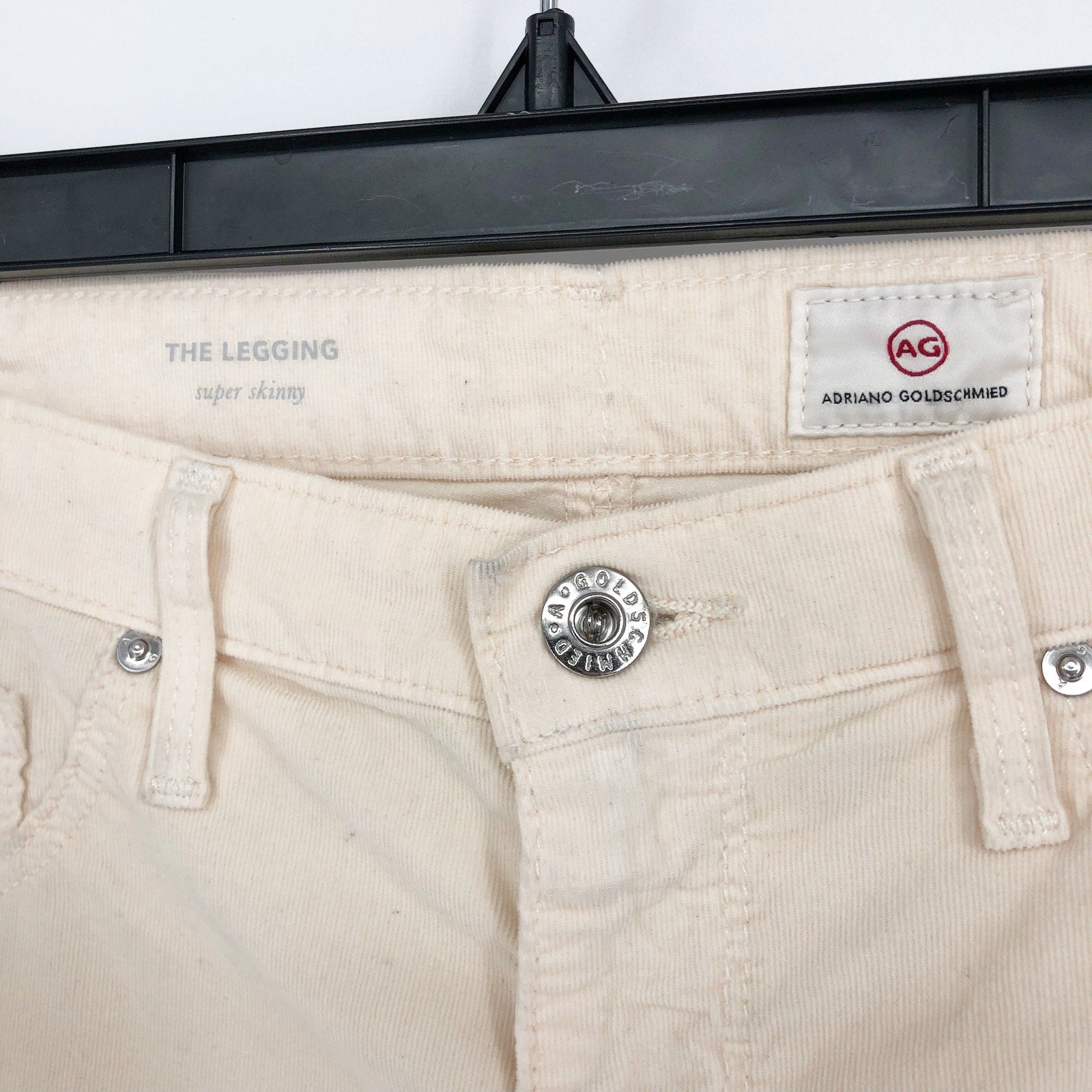 AG Adriano Goldschmied Womens The Legging Ankle Jeans Size 30R Cream Cords NWT