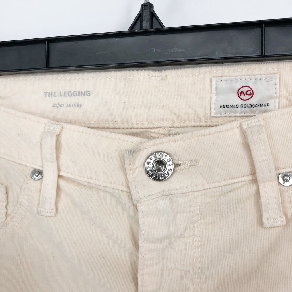 AG Adriano Goldschmied Womens The Legging Ankle Jeans Size 30R Cream Cords NWT