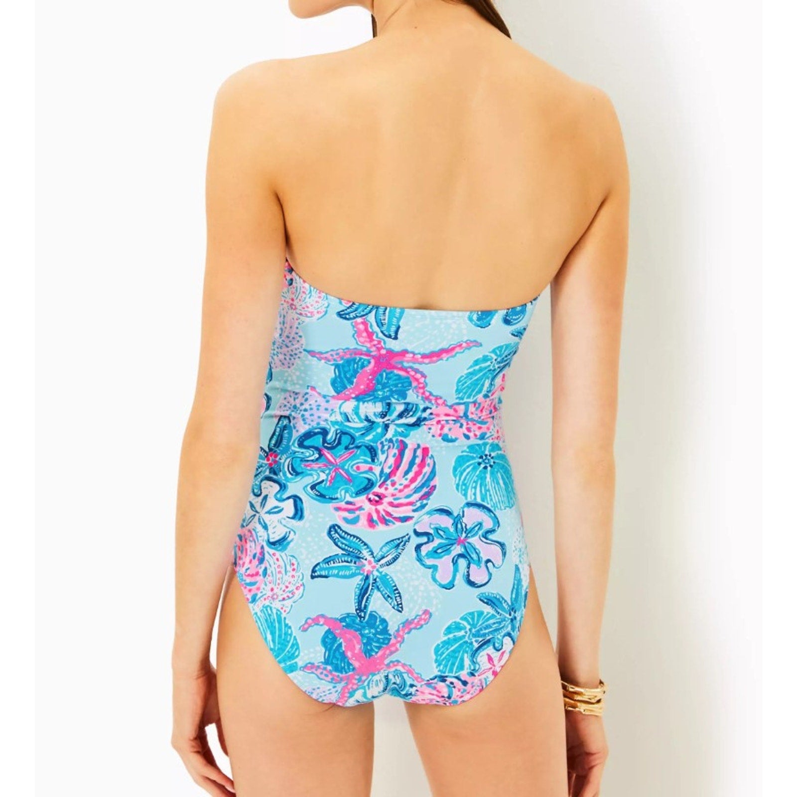 LILLY PULITZER Womens Flamenco One Piece Size 0 Blue Bahamas Beachcomber NWT