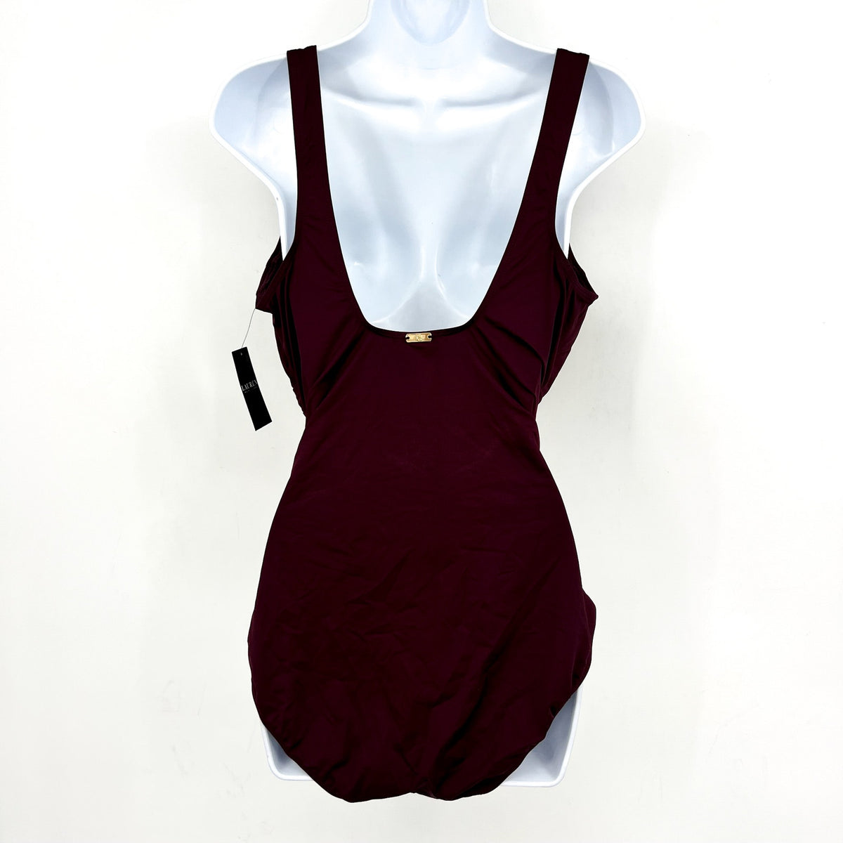 LAUREN RALPH LAUREN Beach Club One-Piece Swimsuit Size 16 Claret Red Ring NWT
