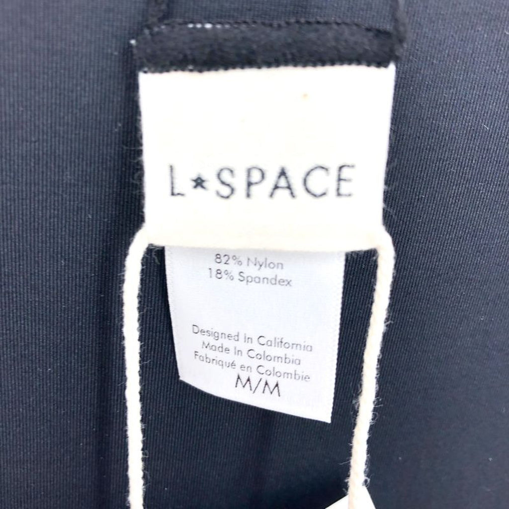 L*SPACE Women's Piper Classic One Piece Swimsuit Medium Black Front Keyhole NWT
