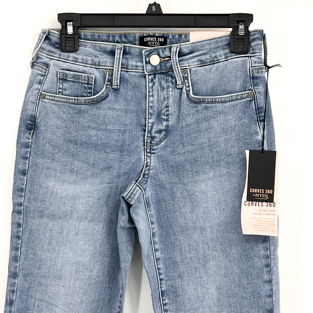 NYDJ Curves 360 Womens Slim Straight Crop Jeans Size 4 Charmed Light Blue NWT