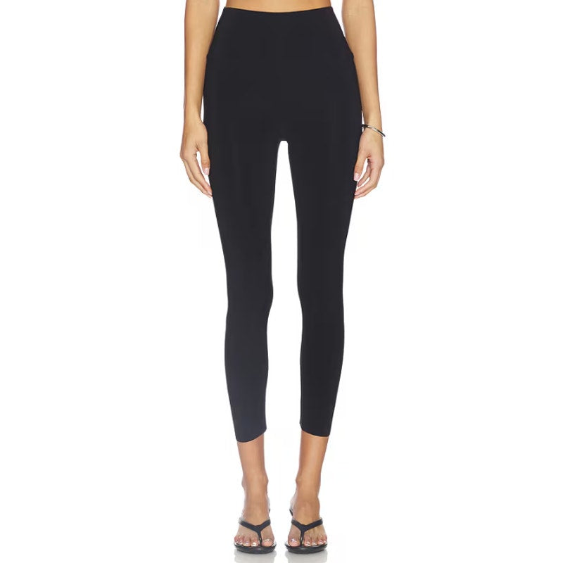 NORMA KAMALI Women's Lifestyle Cropped Leggings Medium/34 Black Stretch NWOT