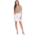 NYDJ Women's Ella Denim Shorts With Side Slits Size 8 Optic White Stretch NWT