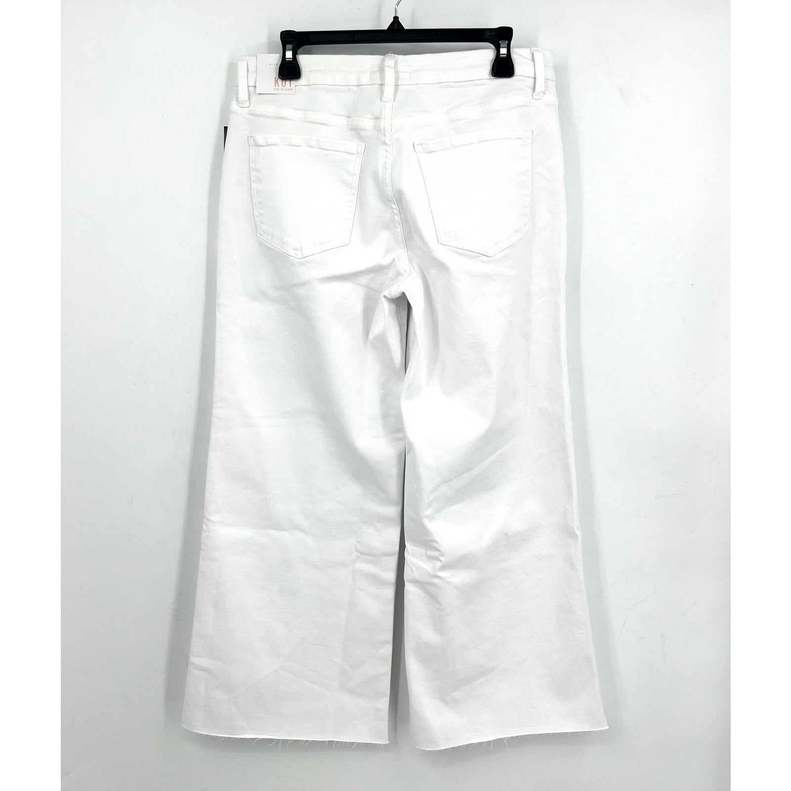 KUT FROM THE KLOTH Meg Wide Leg Jeans 8 PETITE Optic White High-Rise Fab AB NWT