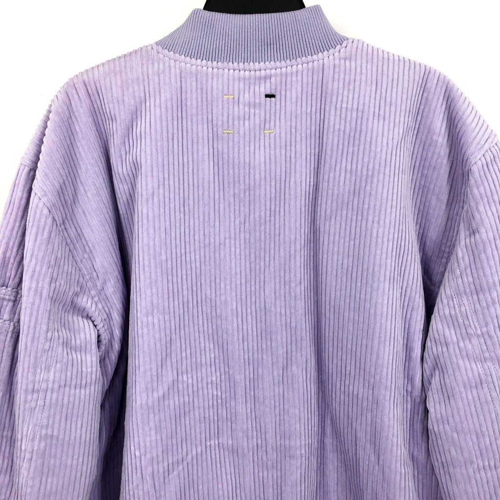 LABEL Unisex Go-To Corduroy Bomber Jacket XL Lavender Purple Full Zip NWT