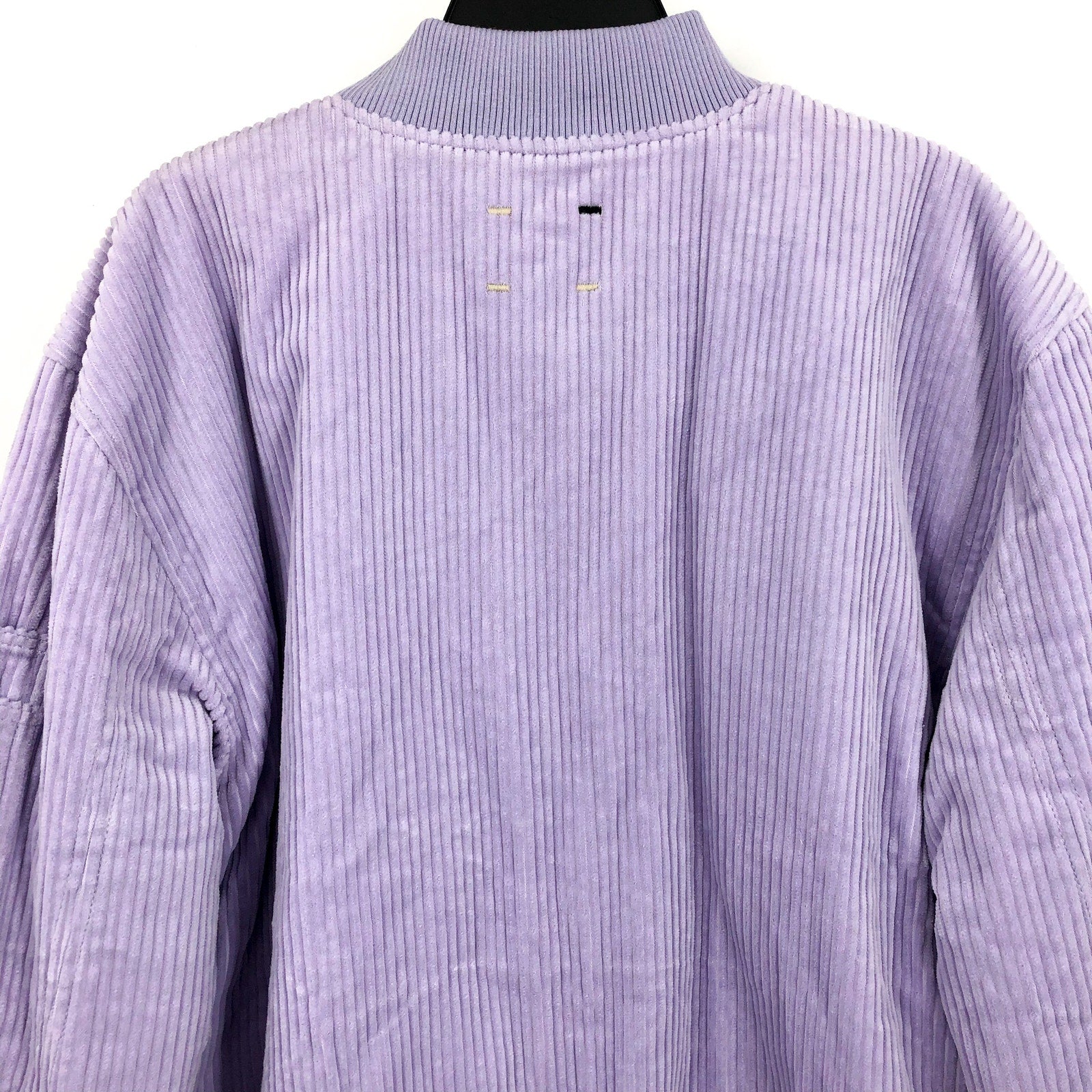 LABEL Unisex Go-To Corduroy Bomber Jacket XL Lavender Purple Full Zip NWT