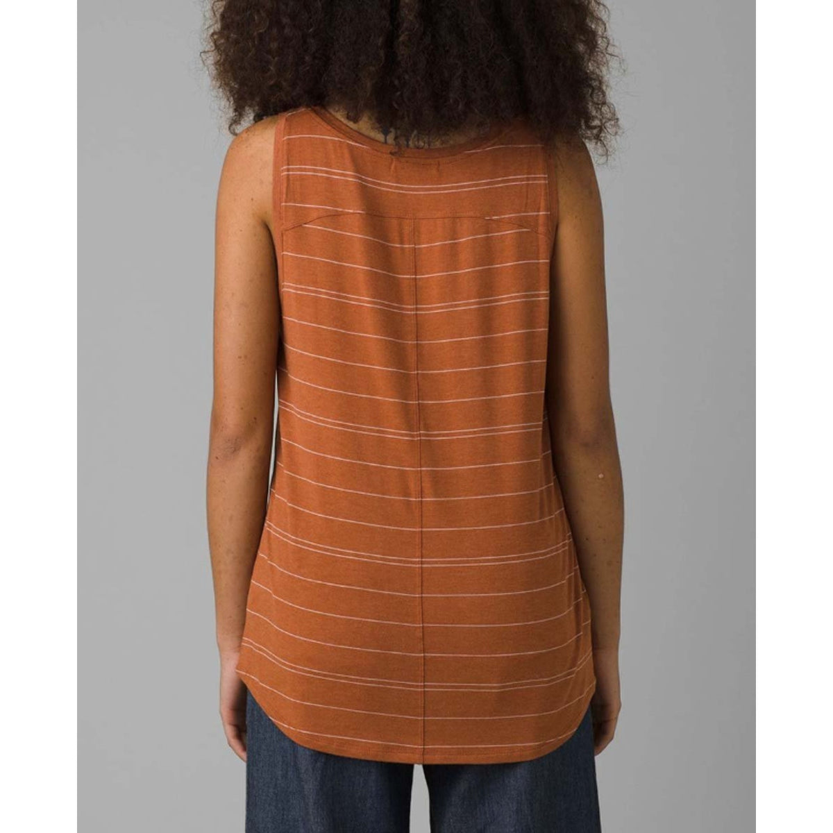 prAna Womens Foundation Scoop Neck Tank Copper Heather Stripe LARGE