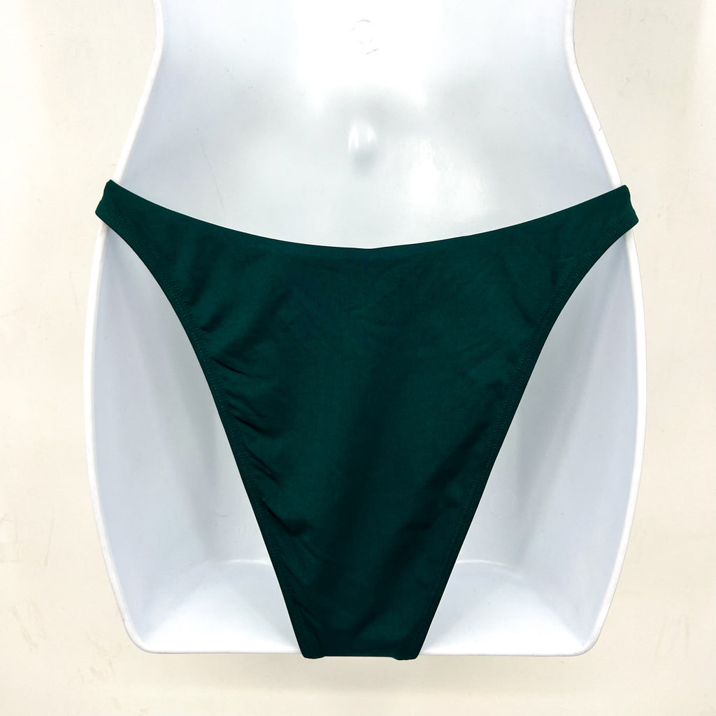 L*SPACE Women's Leilani Bitsy Bikini Bottom Medium Deep Teal Green High Leg NWT