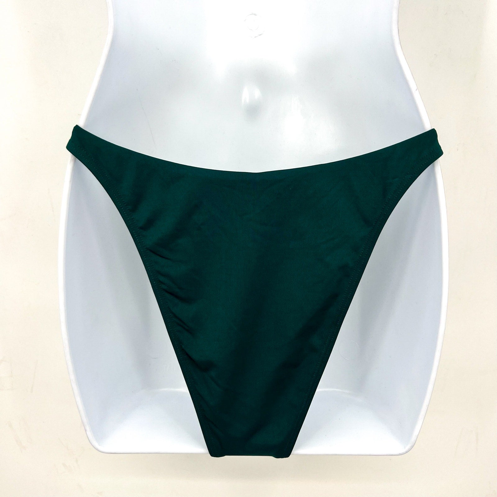 L*SPACE Women's Leilani Bitsy Bikini Bottom Medium Deep Teal Green High Leg NWT
