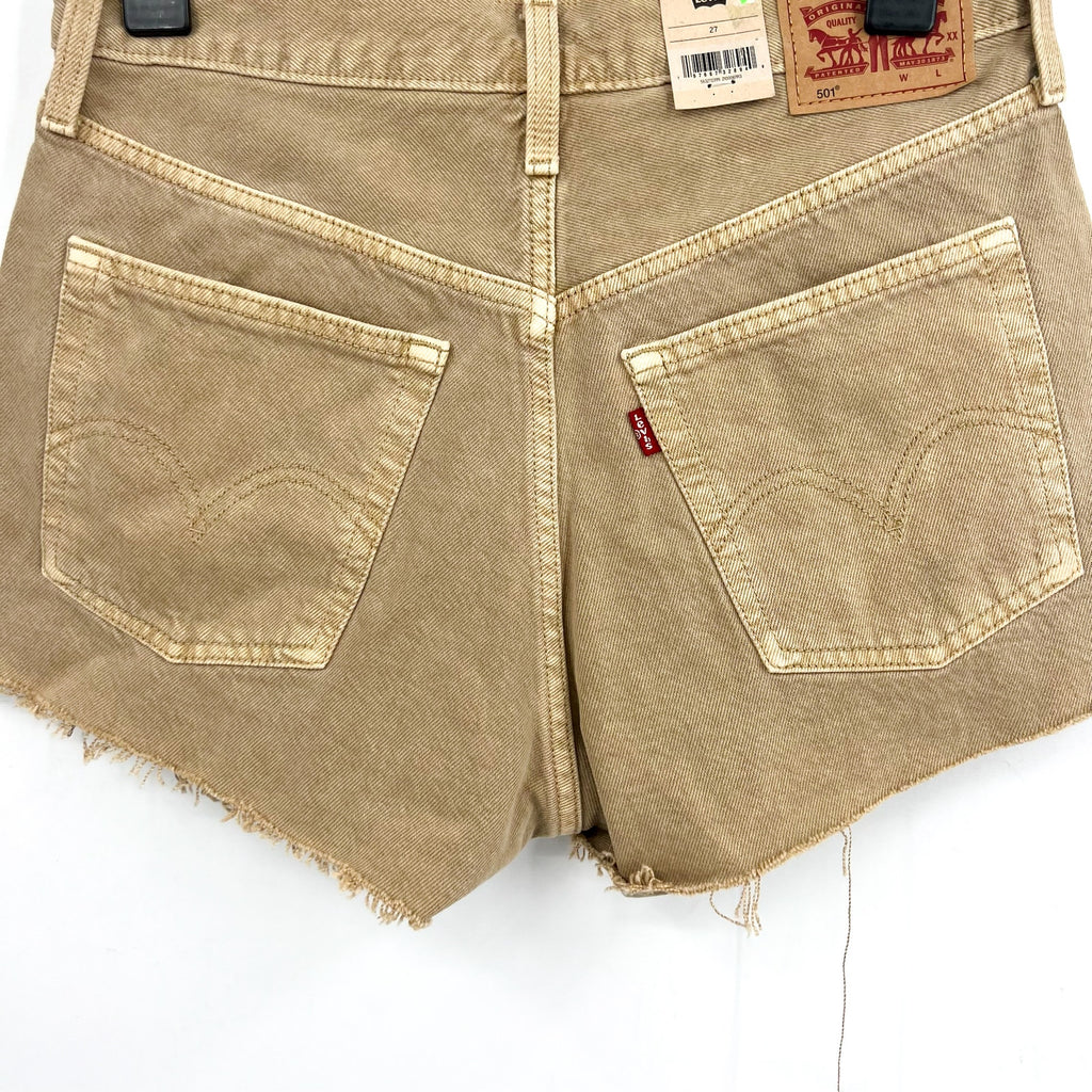 LEVIS Womens 501 Original Fit Shorts Size 27 US 4 Light Brown 56327-0399 NWT