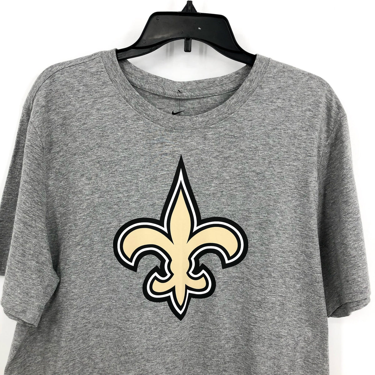 NIKE Mens New Orleans Saints Logo T-Shirt Medium Heather Grey Short Sleeve NWT