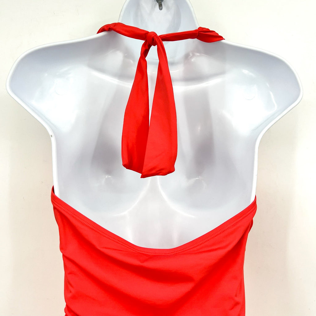 TOMMY BAHAMA Novelty Pearl Halter Ring Tankini Top Small Pink Citrus Coral NWT