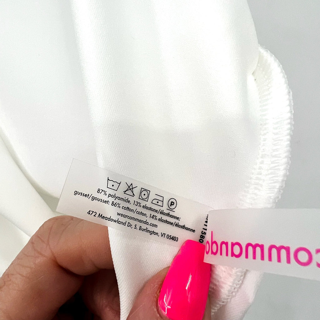 Commando Women's Neoprene Tank Bodysuit Large White Stretch Sleeveless NWT