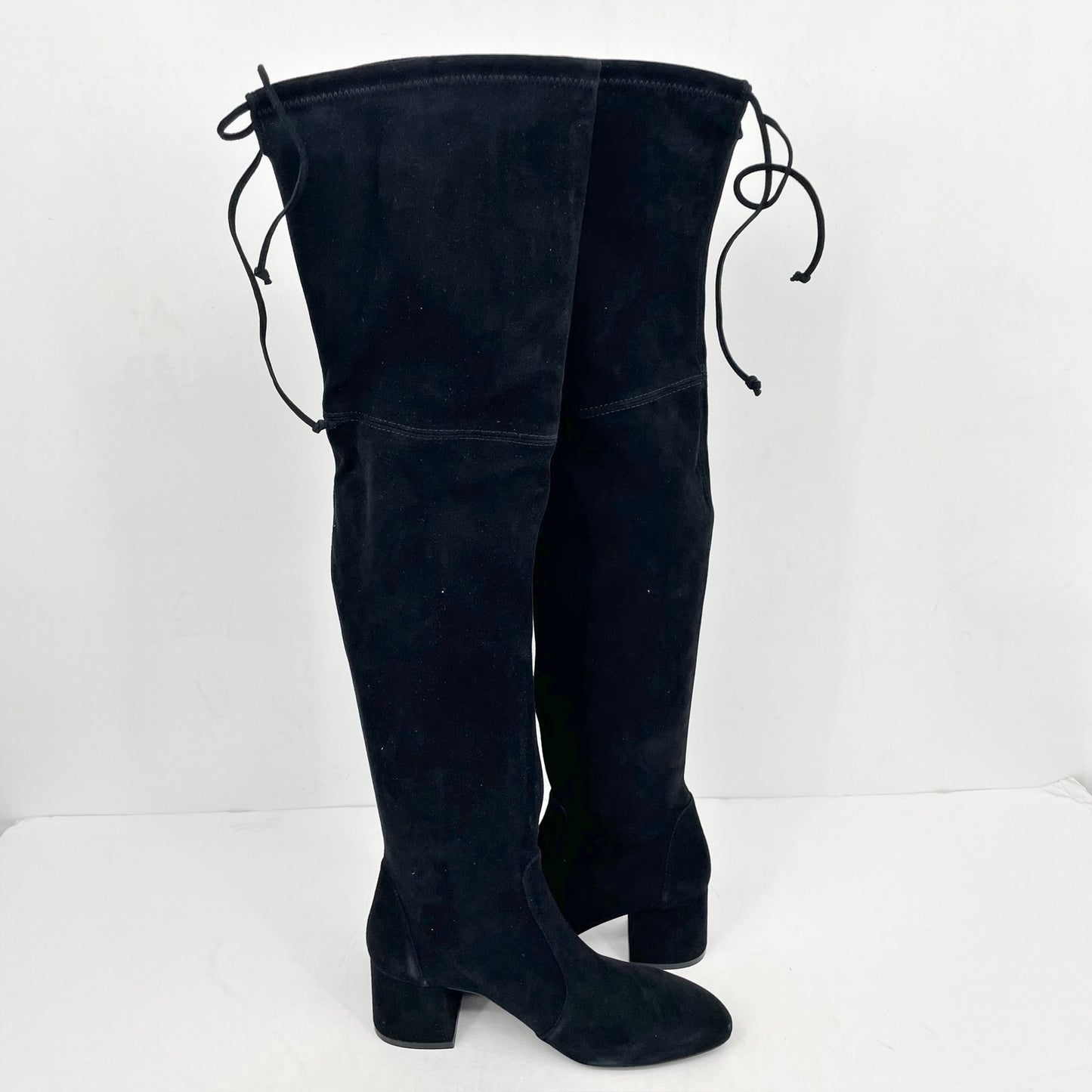 Stuart Weitzman Womens Flareland Over The Knee Boots US 7 B Black Suede NWOB