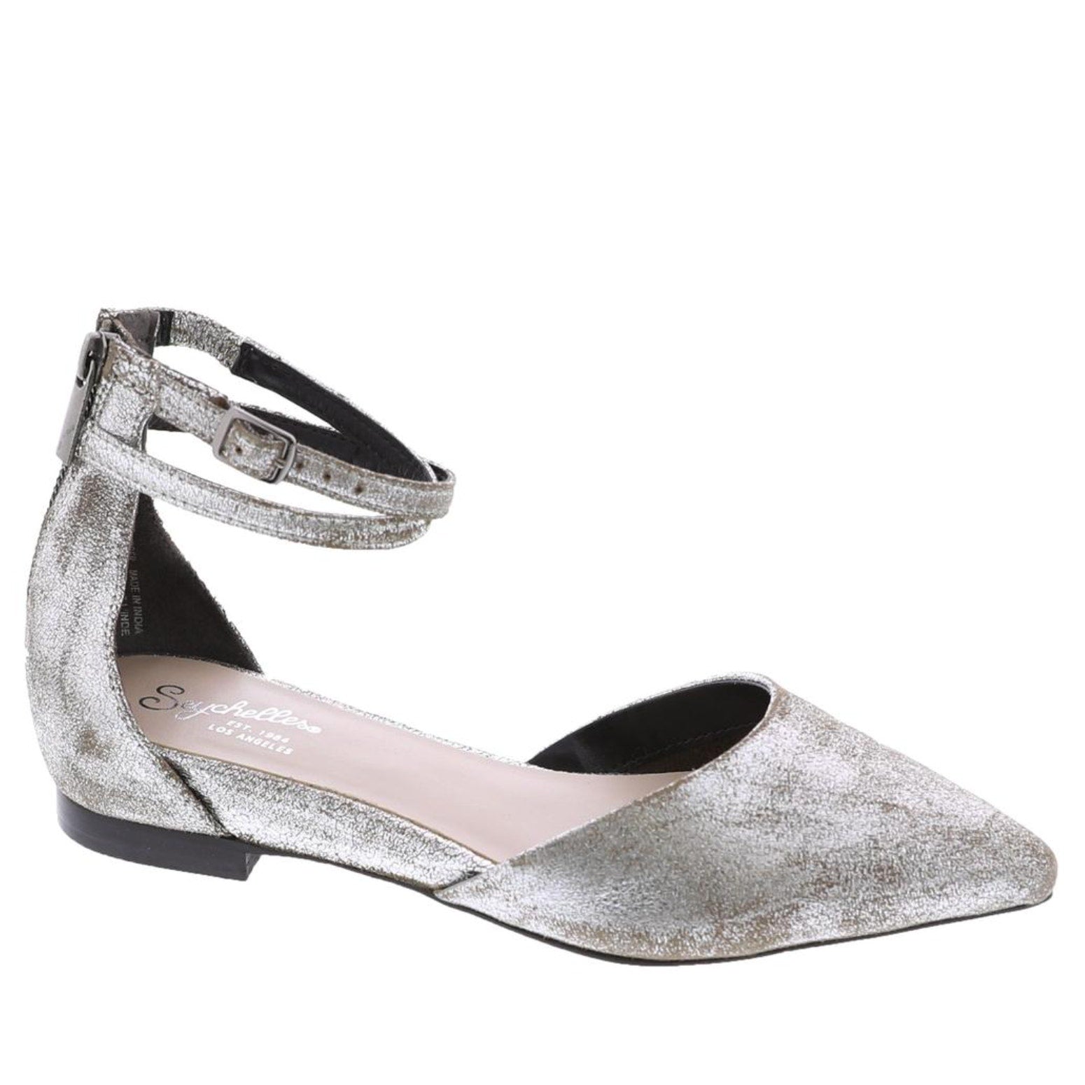 Seychelles Womens What a Girl Wants Flats US 8.5 M Silver Pewter Leather NIB