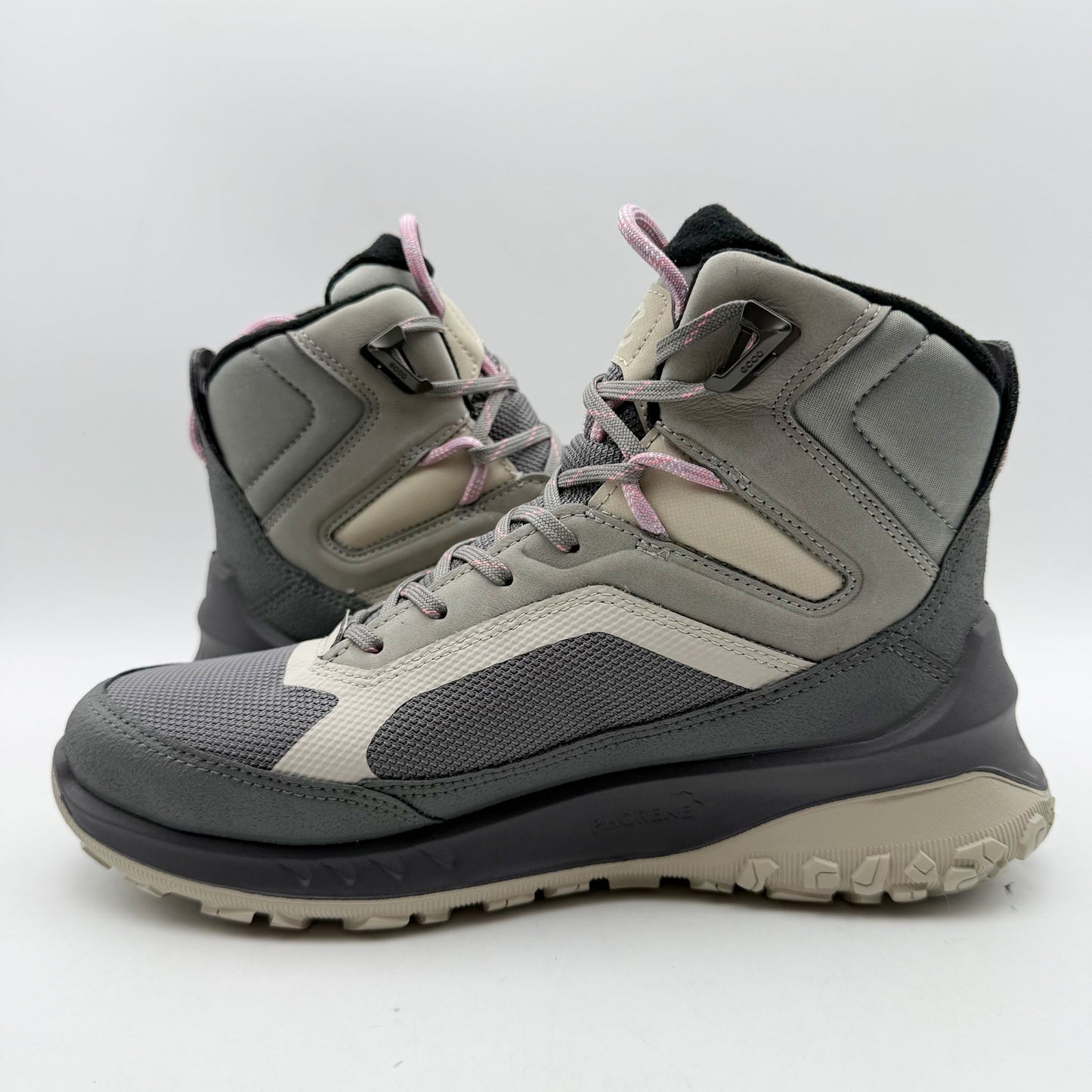 ECCO Womens Ultra Terrain Mid Warm Hiking Boot EU 37 US 6-6.5 Grey Nubuck WP NIB