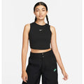 NIKE Sportswear Chill Knit Tight Cropped Mini-Rib Tank Top Large Black NWT