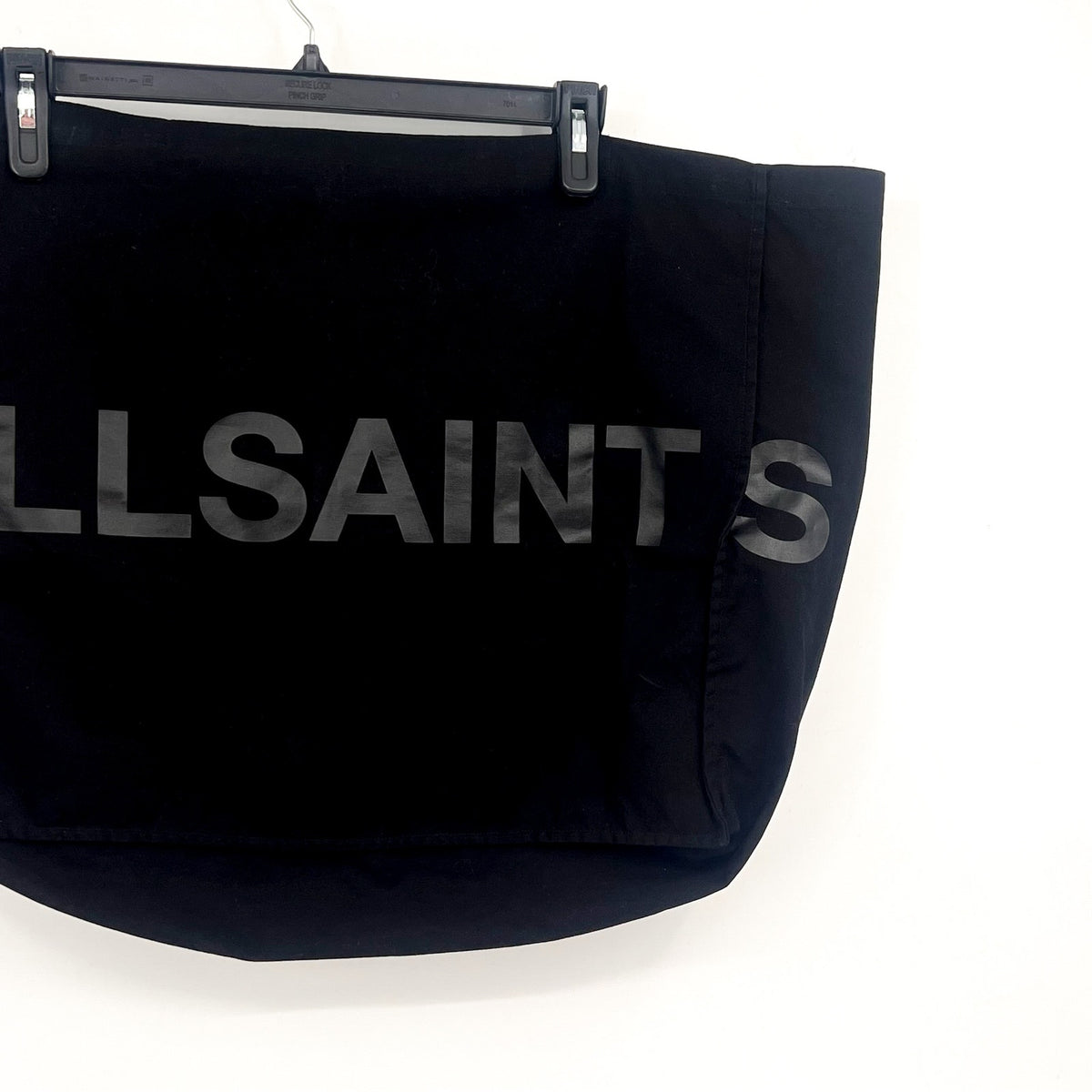 ALLSAINTS Unisex Large Biggy Tote One Size Black Logo 100% Cotton NWT
