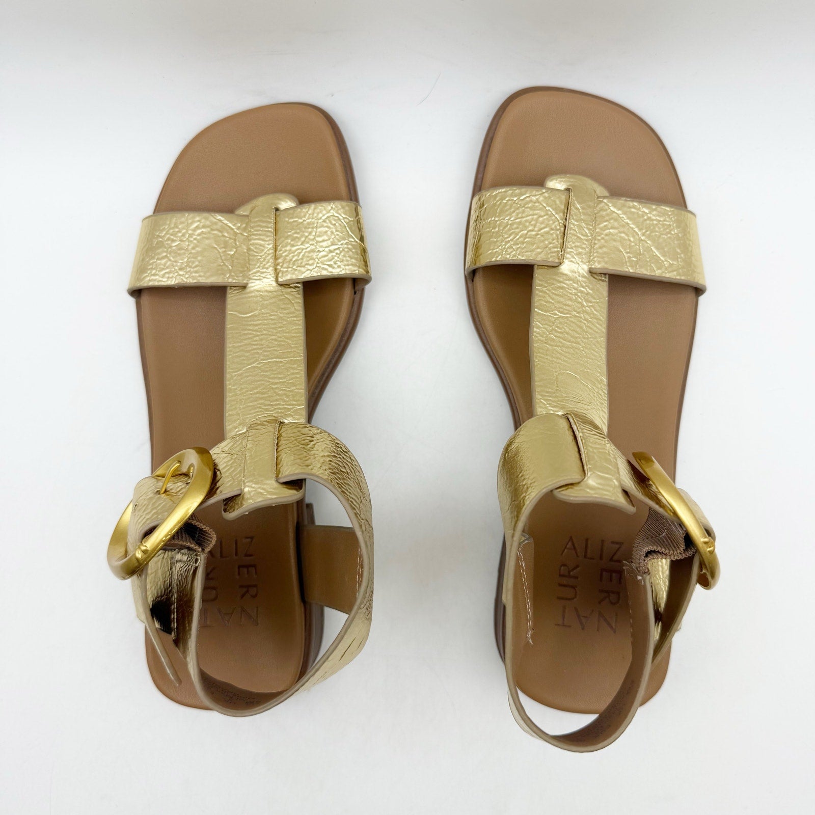 Naturalizer Womens Brandy Sandals US 5 M EU 35 Dark Gold Vegan Leather NWOT