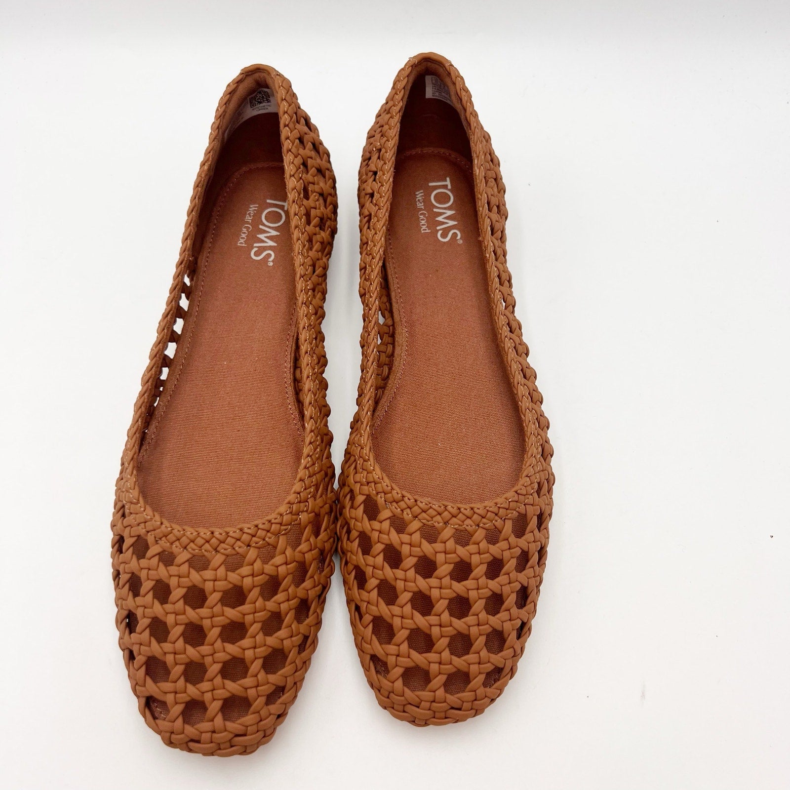 TOMS Womens Briella Ballet Flats Size 10 EU 42 Brown Woven NWOB