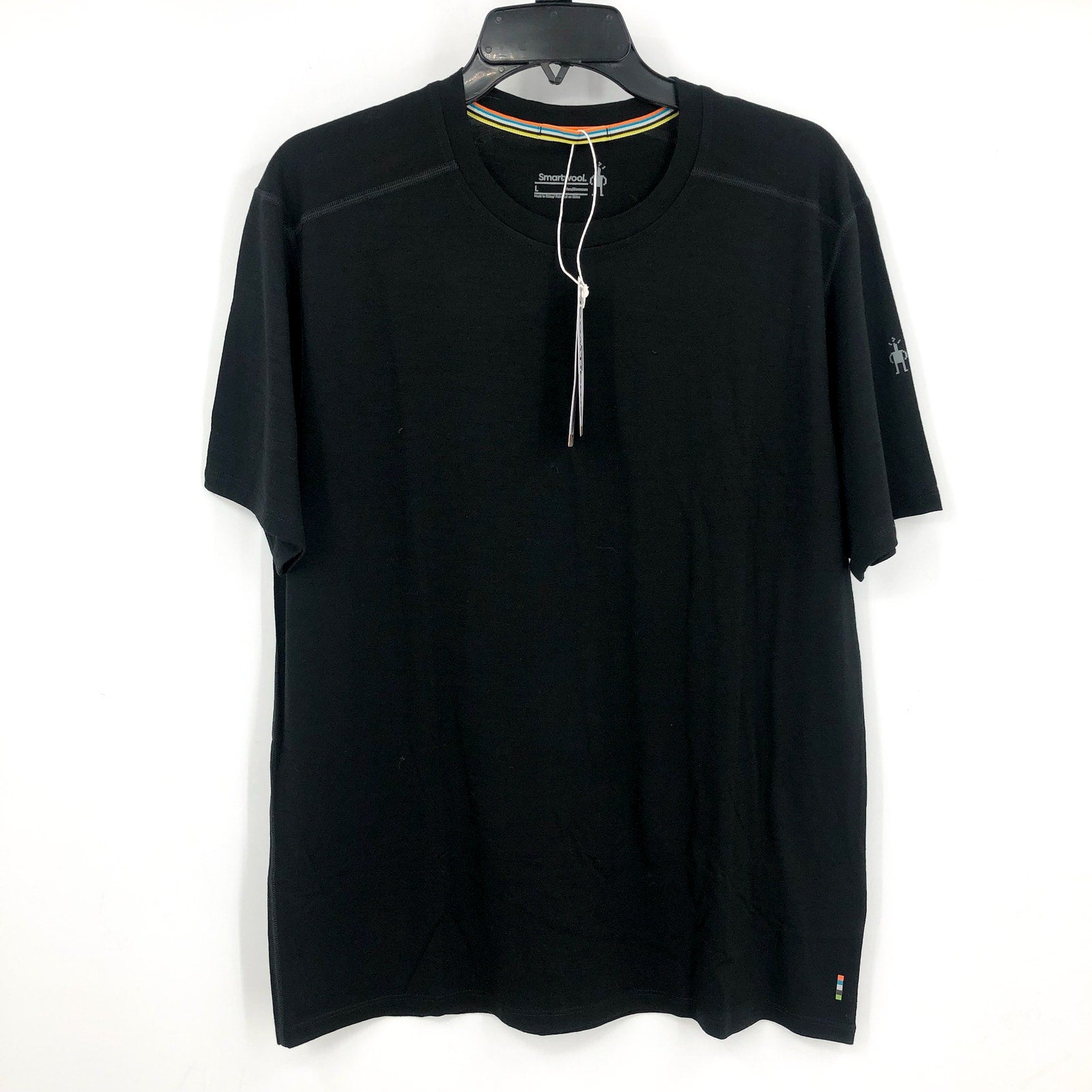 SMARTWOOL Men's Merino Short Sleeve Tee Large Black Crewneck Stretch NWT