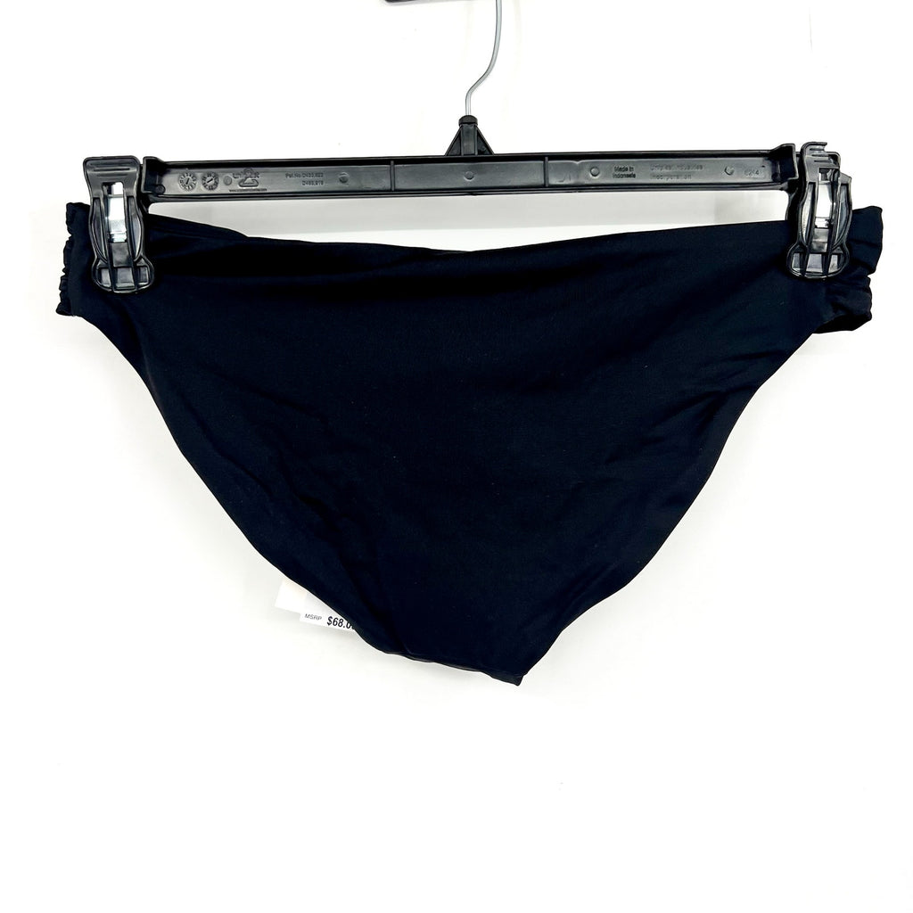 BECCA Women's Muse Side Ruched Bikini Bottoms Small Black Hipster NWT