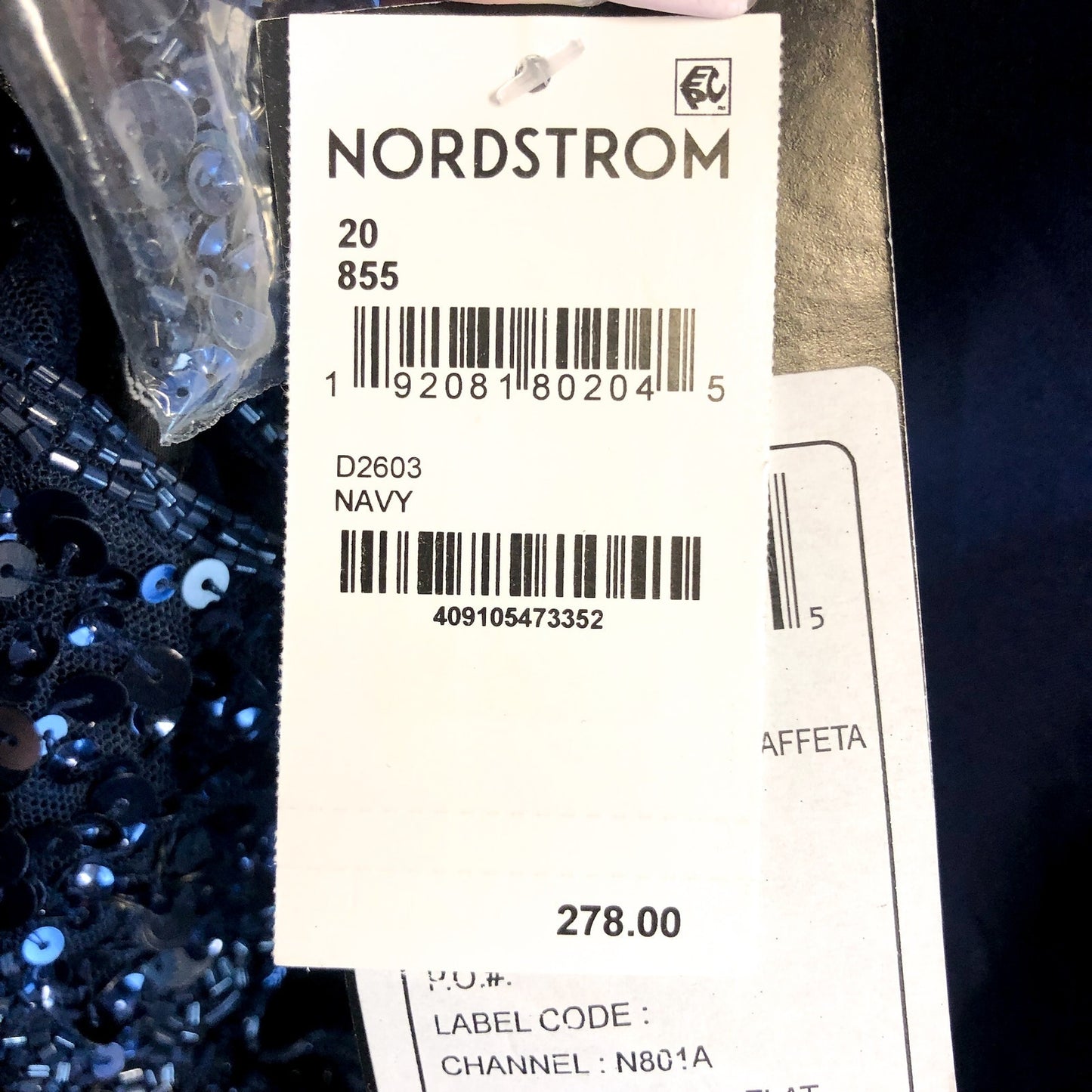 PISARRO NIGHTS Mesh Beaded Sequin Taffeta Skirt Gown Size 20 Navy Blue NWT