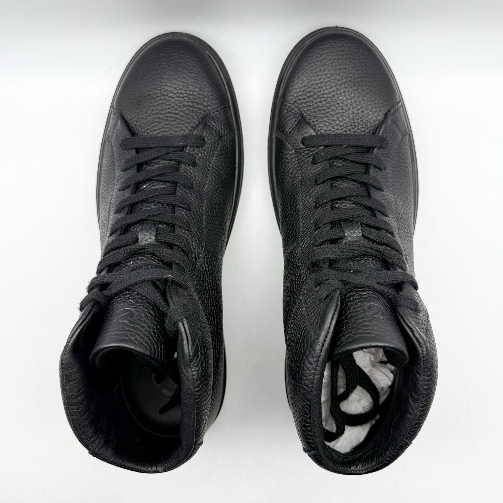 ECCO Mens Soft 60 Premium High-Top Sneakers EU 43 US 9.5 Black Leather NWOB