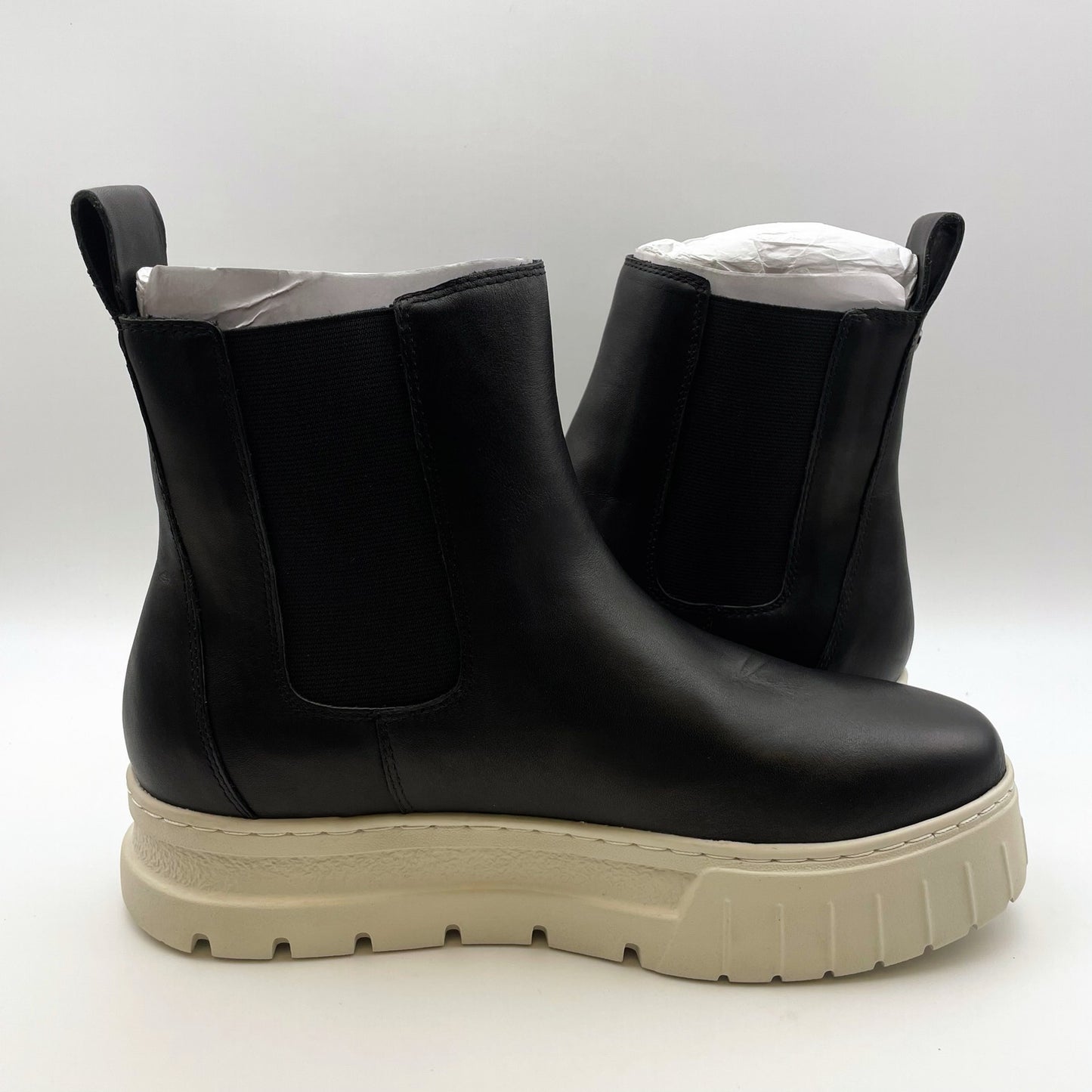 J/Slides Women's Riley Chelsea Boot Size 10 Black Leather Platform NIB