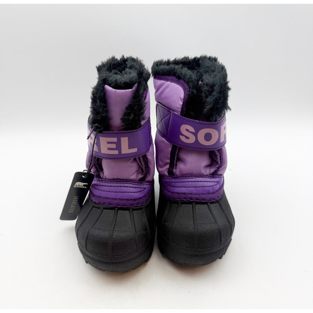 SOREL Snow Commander Boots Toddler Girls 5 Gumdrop Purple Black Waterproof NIB