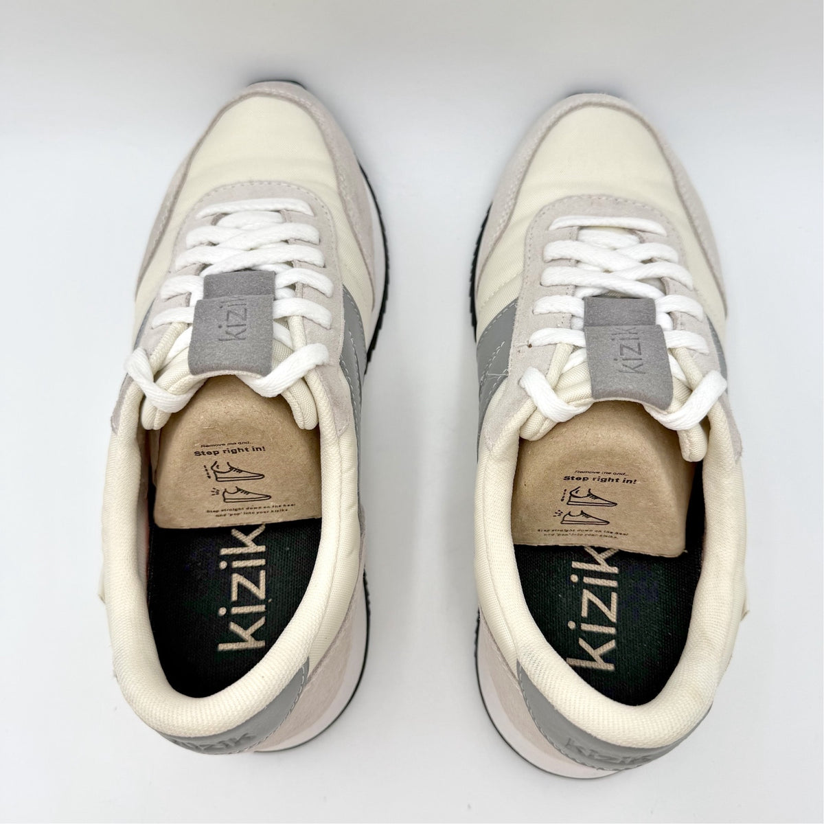 KIZIK Womens Milan Hands Free Sneakers Size 8 EU 39.5 Mist Grey Cream NIB