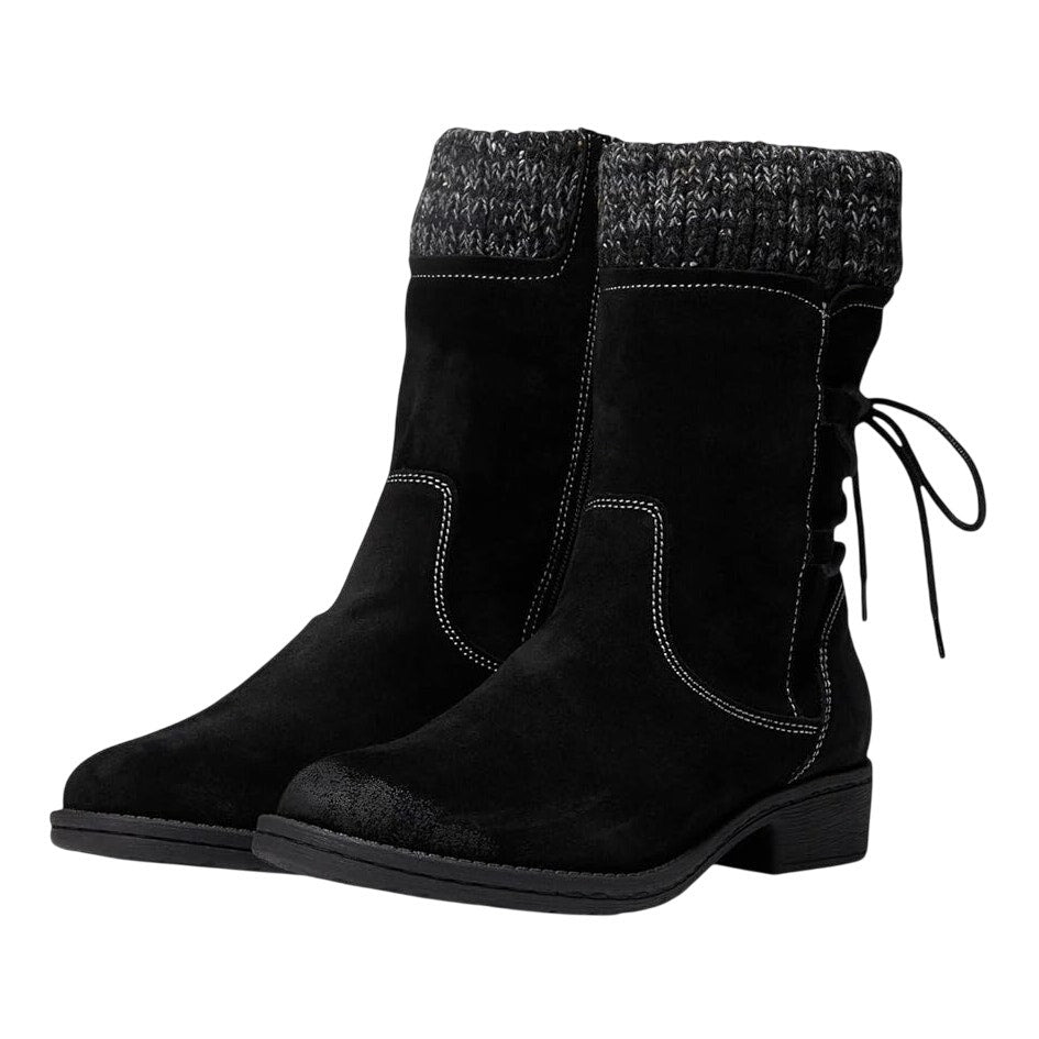 Comfortiva Womens Salem Casual Boots US 7 WIDE EU 38 Black Suede Waterproof NIB