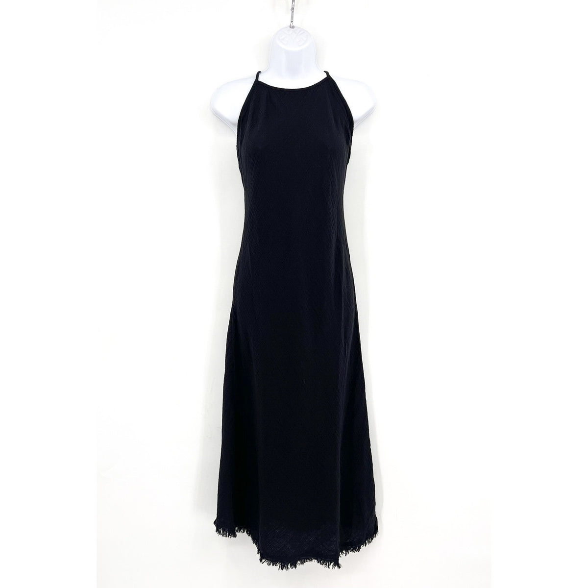 PRANA Women's Hideaways Maxi Dress XS Black Cross Back Strap Cotton Gauze NWT