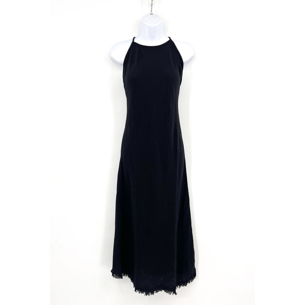 PRANA Women's Hideaways Maxi Dress XS Black Cross Back Strap Cotton Gauze NWT