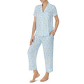 KATE SPADE Women's Citrus Striped Cropped 2-Piece Pajama Set Medium Blue NWT