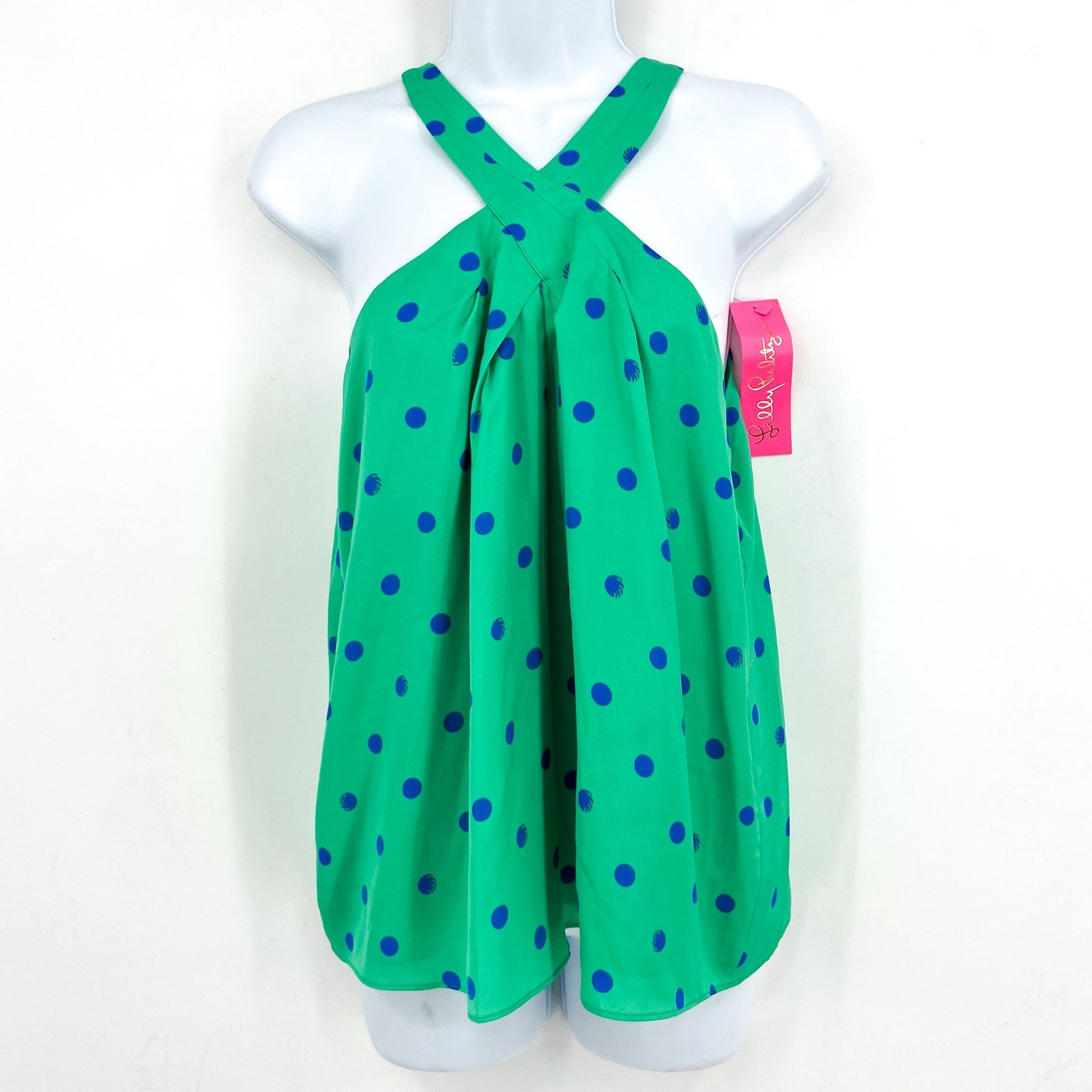 LILLY PULITZER Womens Rori Halter Top Small Botanical Green Hotter Spot NWT