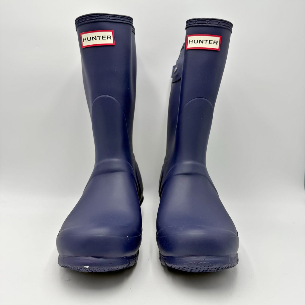 Hunter Womens Original Short Rain Mid Boots US 8 EU 39 Navy Blue Waterproof NWOB