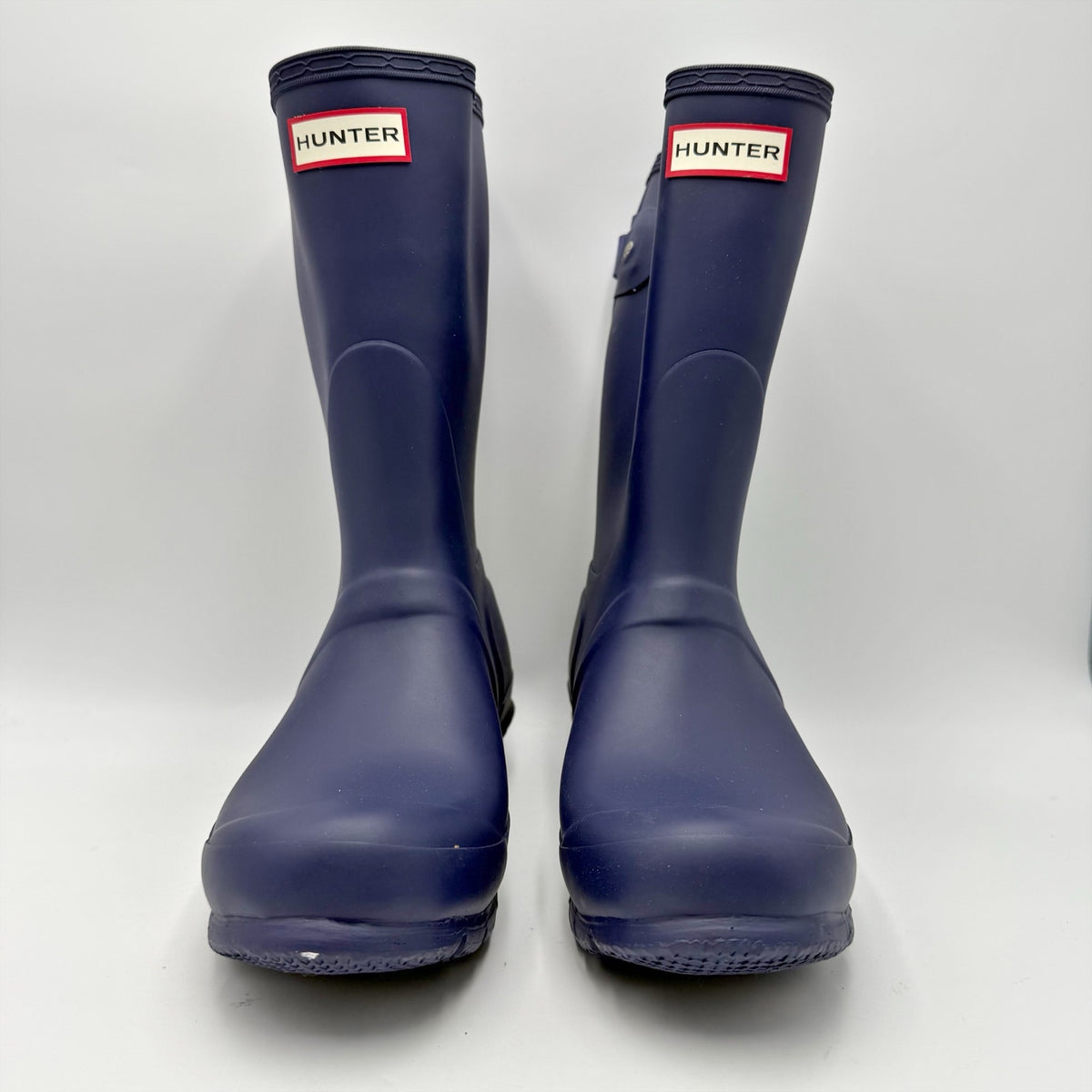 Hunter Womens Original Short Rain Mid Boots US 8 EU 39 Navy Blue Waterproof NWOB