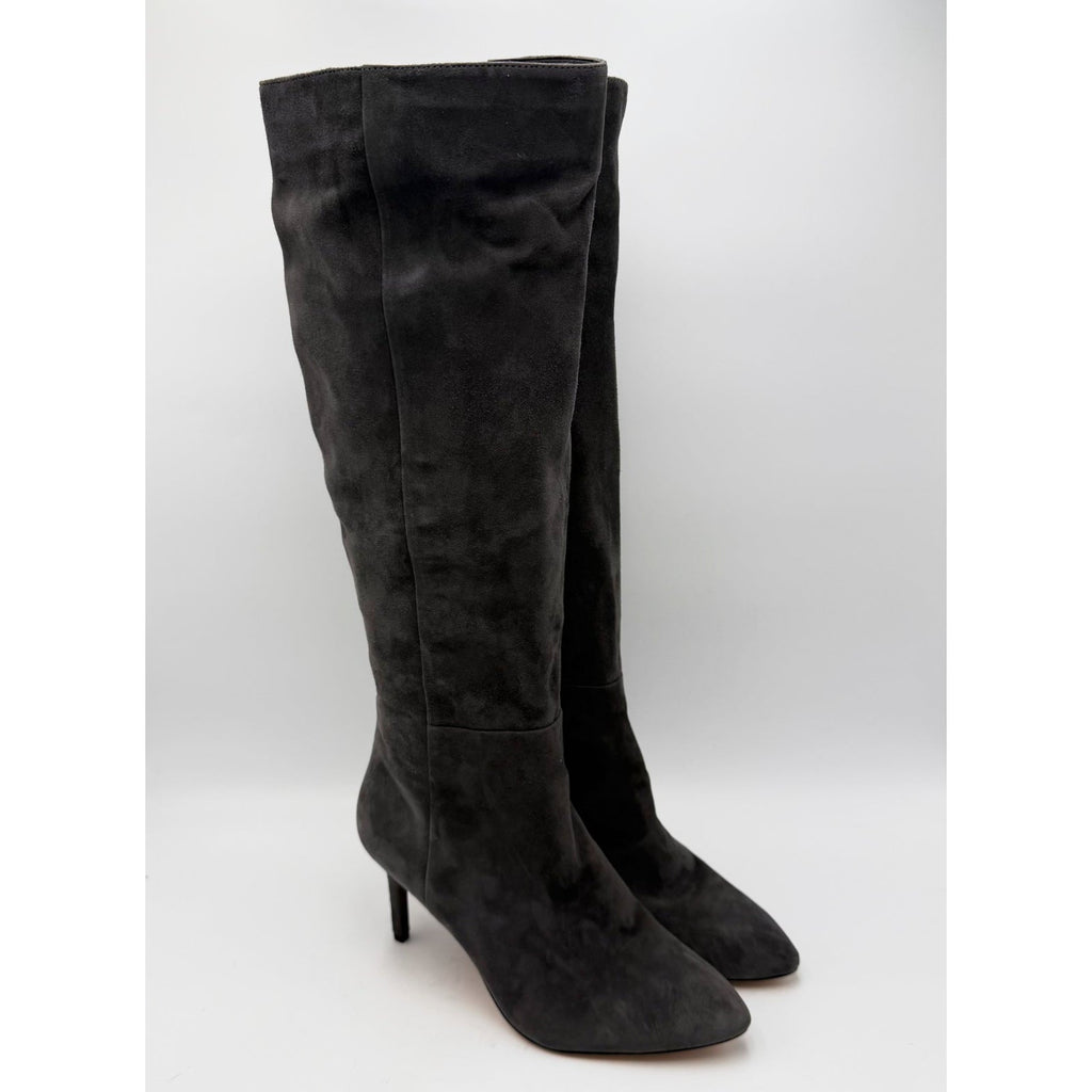 Via Spiga Womens Cassie Knee High Boots Size 5.5 EU 35.5 Gray Suede NWOB