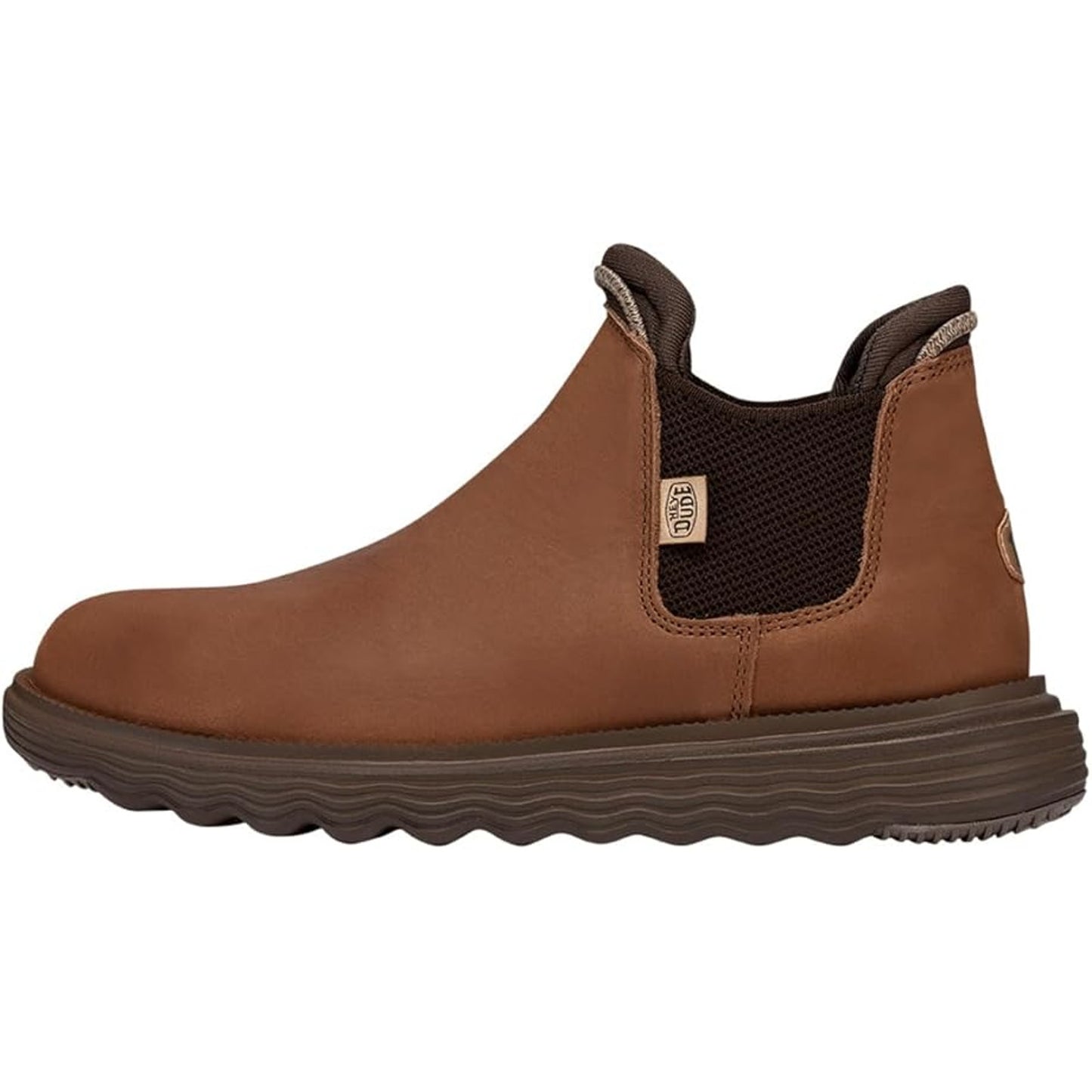 Hey Dude Womens Branson Ankle Bootie US 8 Cognac Leather Water Resistant NIB