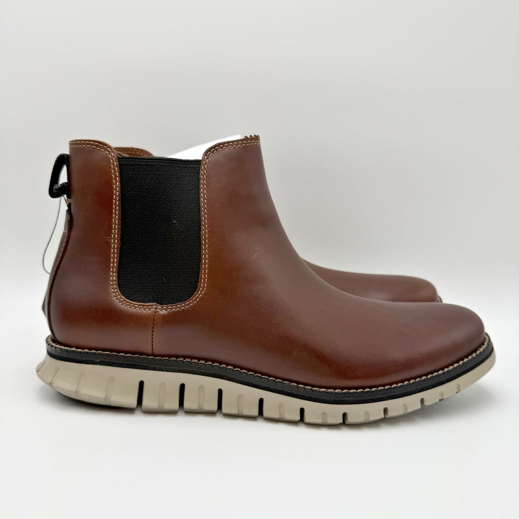 Cole Haan Mens Zerogrand Chelsea Boots Size 8.5 M Brown Leather Waterproof NIB