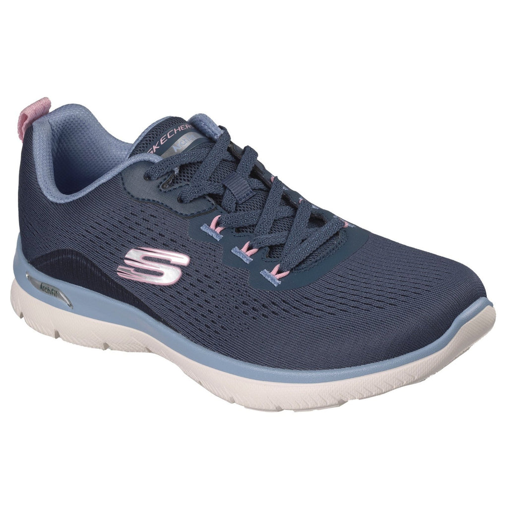 Skechers Womens Arch Fit Summits Daily Flow Casual Sneakers Size 9 Navy Blue NIB