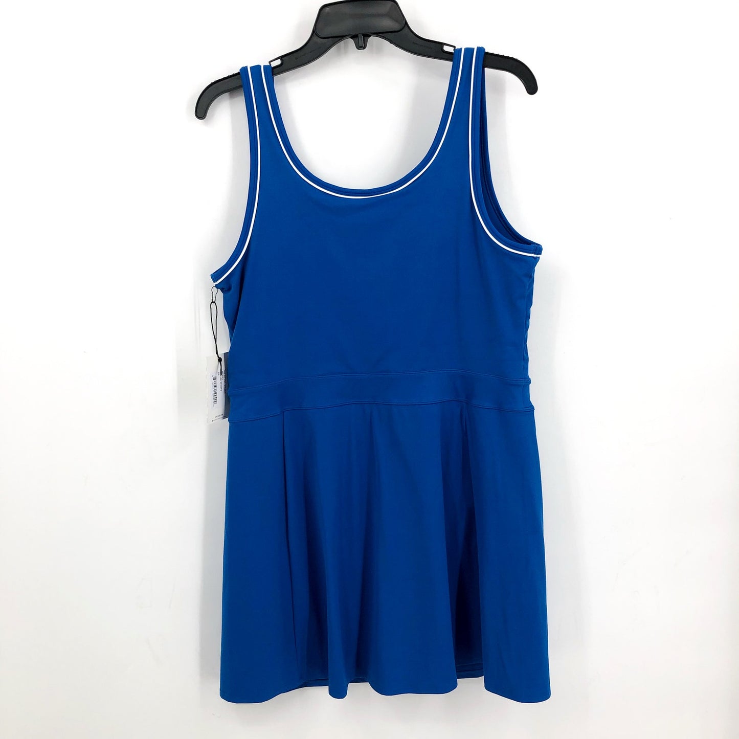 SPLITS59 Womens Martina Rigor Dress XL Classic Blue WHITE Scoop Neck NWT