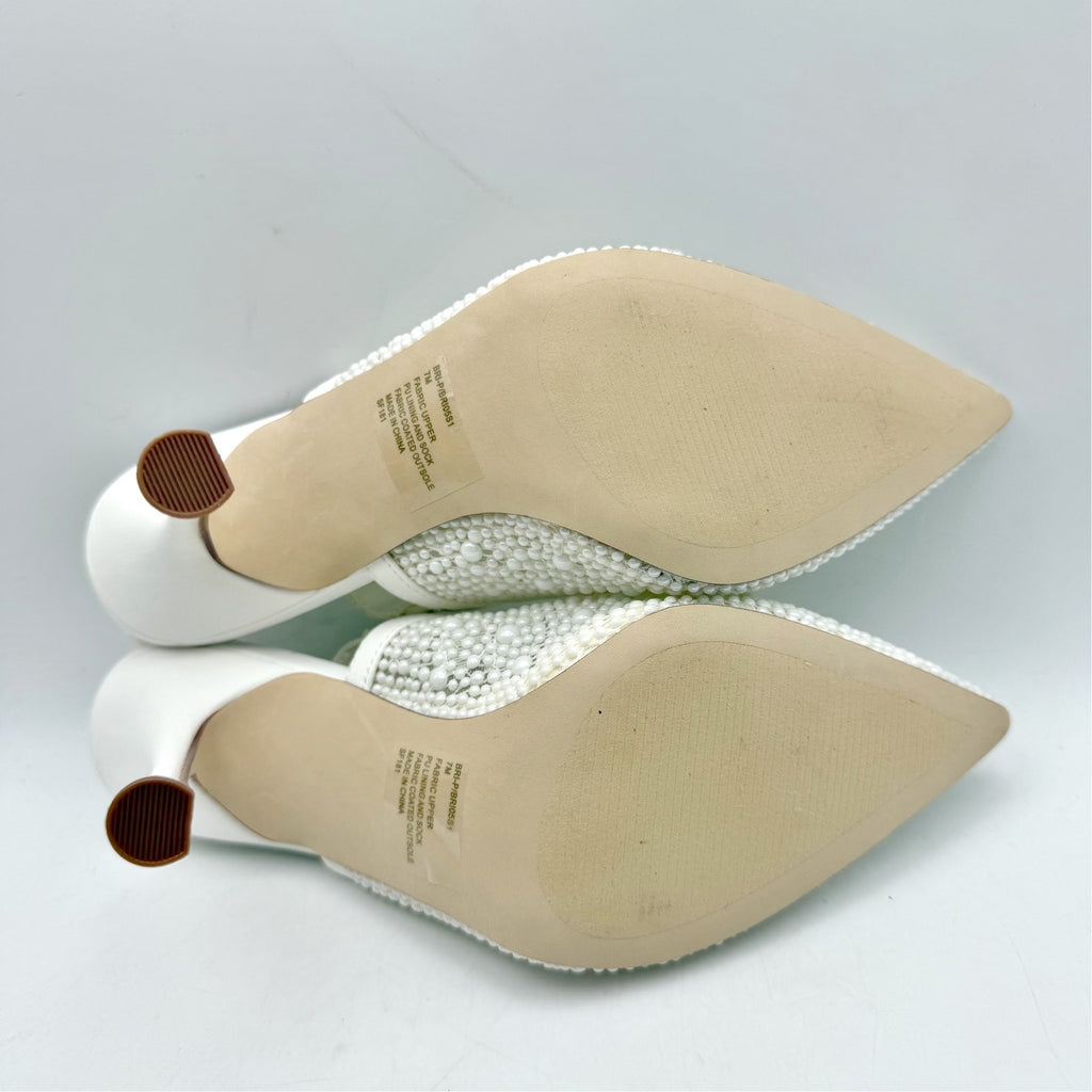 Steve Madden Womens Bri Lace Heels US 7 M EU 37.5 White Bow NWOB