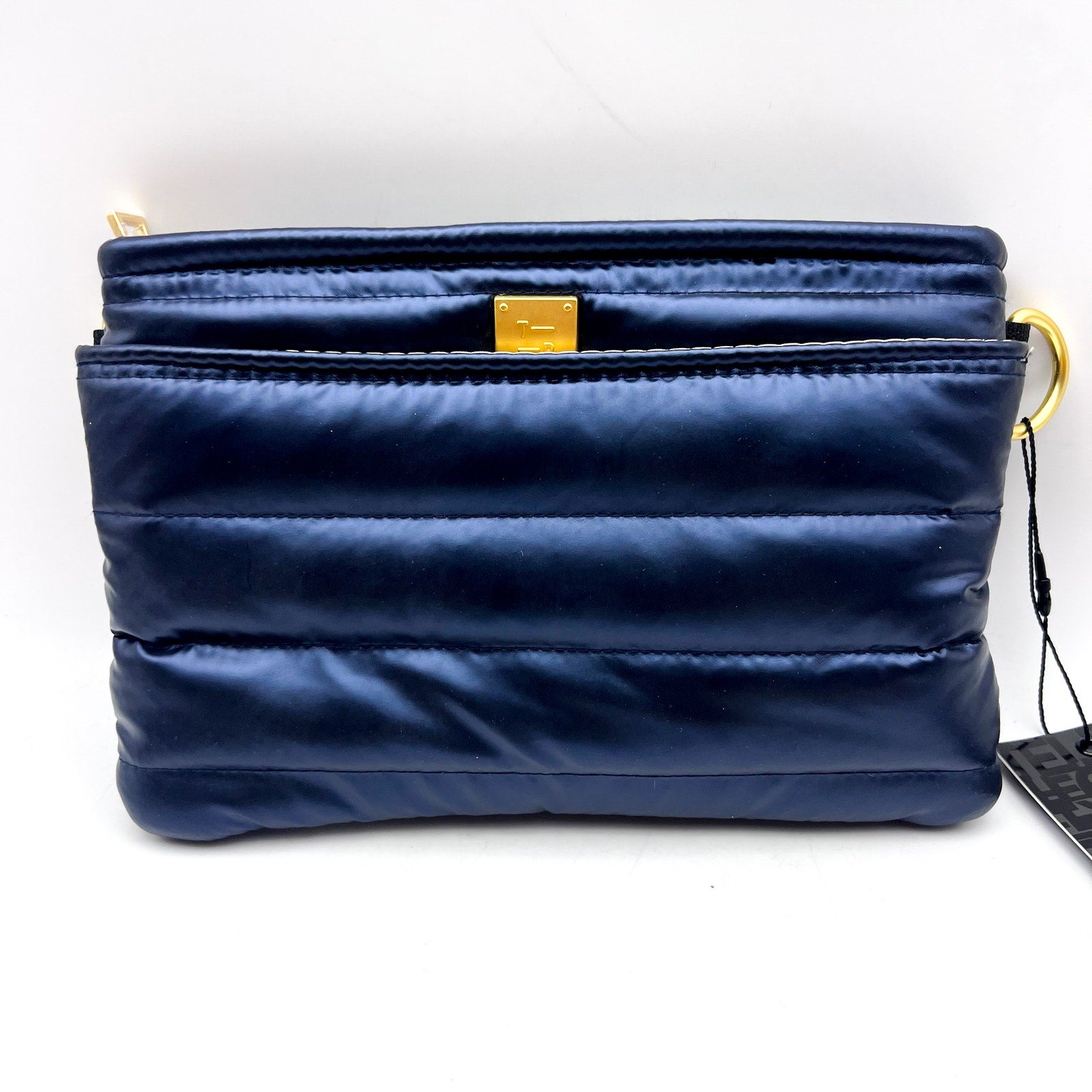 THINK ROYLN Women's Quilted Crossbody Bum Bag Small Blue Pearl Indigo NWT