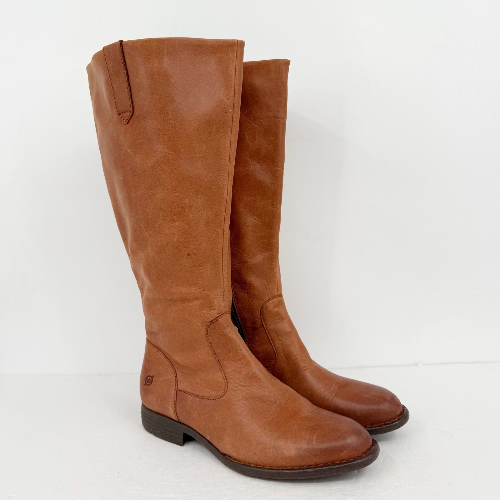 Born Womens Shaunie Knee High Boots US 7.5 M Brown Leather NIB