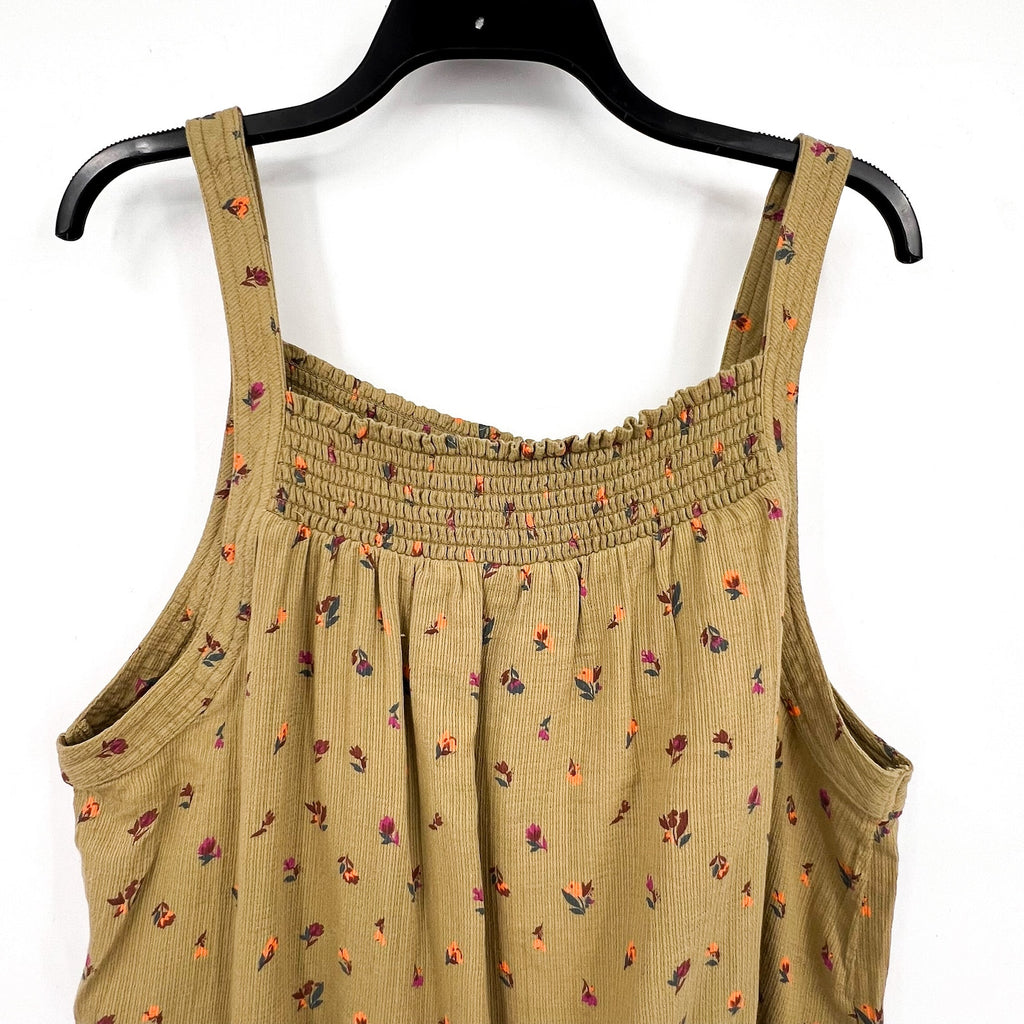 PRANA Women's Little Palm Cami Tank Top XL Green Floral Sweet Grass Meadow NWT